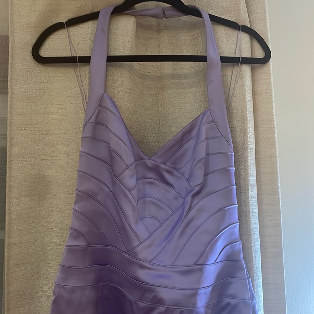 Elegant lavender cocktail halter dress